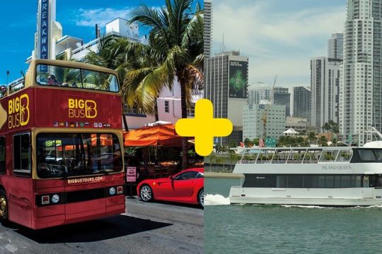 Miami Half-Day Open-Top Bus & Millionaire's Row Boat Cruise