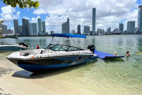 Experience a fun private boat tour cruising Miami Skyline + more