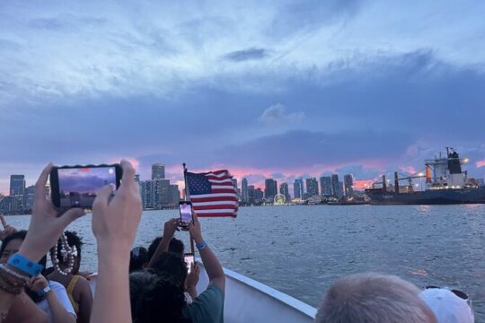 Miami Sunset Skyline City Lights Cocktail Cruise and a Drink